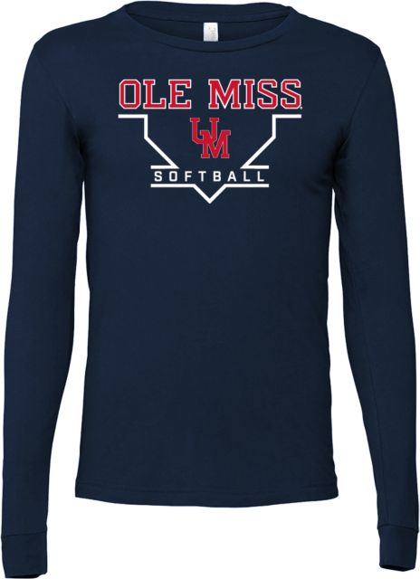 Ole Miss Bella + Canvas Jersey Cotton Long Sleeve T Shirt Ole Miss - Softball Homeplate - ONLINE ONLY