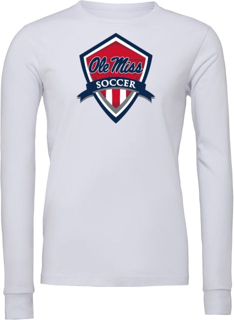 Ole Miss Bella + Canvas Jersey Cotton Long Sleeve T Shirt Ole Miss - Rebels Soccer Shield - ONLINE ONLY