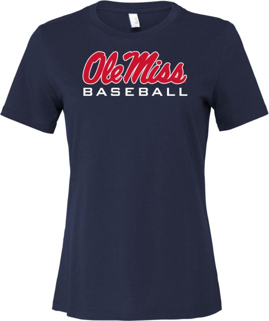 Ole Miss Bella + Canvas Womens Relaxed Cotton T Shirt Ole Miss Baseball - ONLINE ONLY
