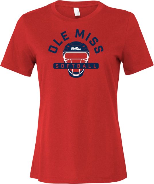 Ole Miss Bella + Canvas Womens Relaxed Cotton T Shirt Ole Miss - Softball Team Catcher - ONLINE ONLY