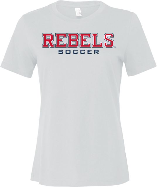 Ole Miss Bella + Canvas Womens Relaxed Cotton T Shirt Ole Miss Rebels Soccer - ONLINE ONLY