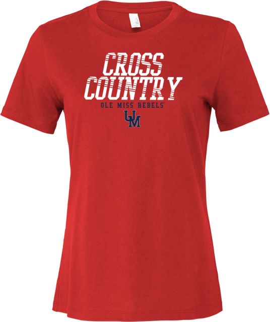 Ole Miss Bella + Canvas Womens Relaxed Cotton T Shirt Ole Miss - Rebels Cross Country - ONLINE ONLY