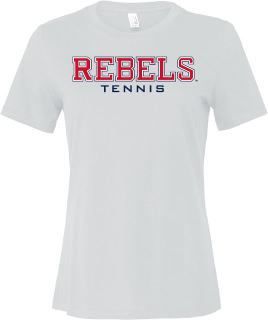 Ole Miss Bella + Canvas Womens Relaxed Cotton T Shirt Ole Miss Rebels Tennis - ONLINE ONLY