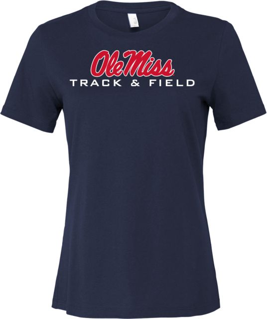 Ole Miss Bella + Canvas Womens Relaxed Cotton T Shirt Ole Miss Track and Field - ONLINE ONLY