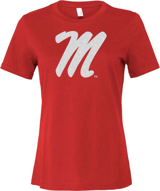 Ole Miss Bella + Canvas Womens Relaxed Cotton T Shirt Ole Miss M Glitter - ONLINE ONLY