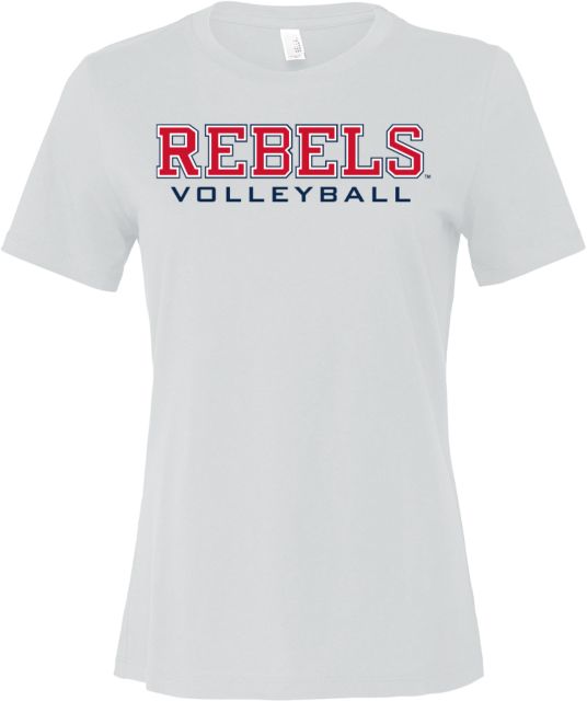 Ole Miss Bella + Canvas Womens Relaxed Cotton T Shirt Ole Miss Rebels Volleyball - ONLINE ONLY