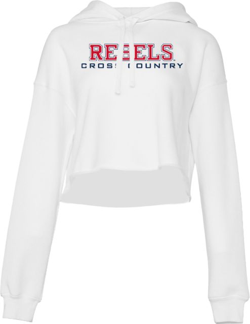 Ole Miss Bella + Canvas Womens Cropped Fleece Hood Ole Miss Rebels Cross Country - ONLINE ONLY