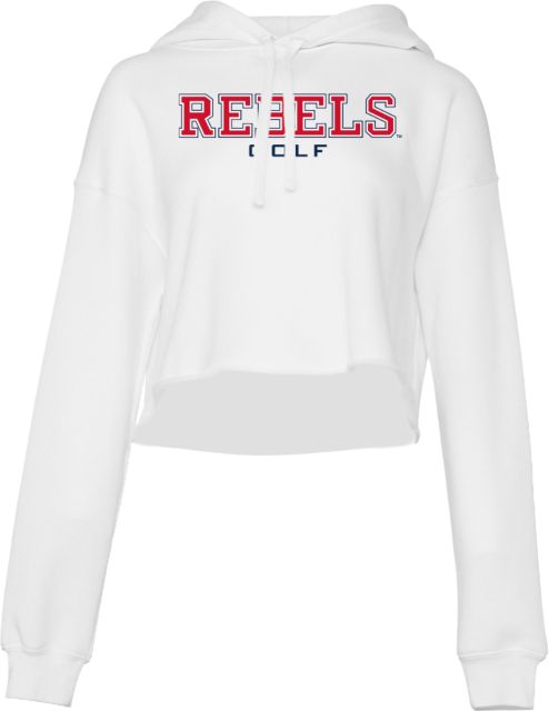Ole Miss Bella + Canvas Womens Cropped Fleece Hood Ole Miss Rebels Golf - ONLINE ONLY