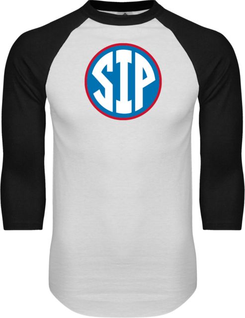 Ole Miss Raglan Baseball T Shirt Ole Miss SIP Circle - ONLINE ONLY