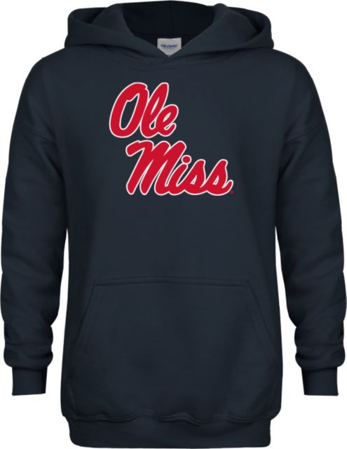 Ole Miss Youth Fleece Hoodie Ole Miss Script - Primary Stacked - ONLINE ONLY