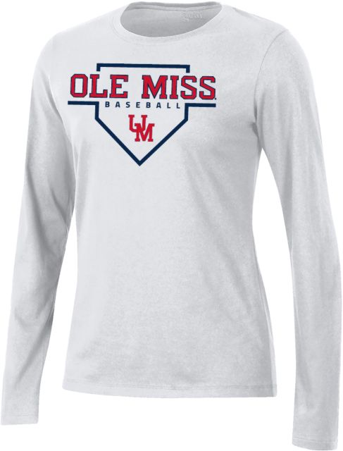 Ole Miss Gear Womens Long Sleeve Tee Ole Miss - Baseball Homeplate - ONLINE ONLY