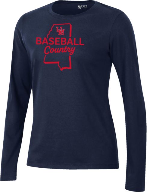 Ole Miss Gear Womens Long Sleeve Tee Ole Miss - Baseball Country - ONLINE ONLY