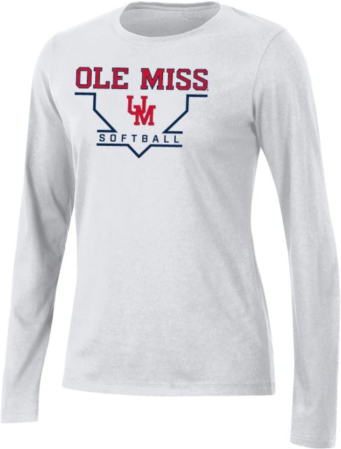Ole Miss Gear Womens Long Sleeve Tee Ole Miss - Softball Homeplate - ONLINE ONLY