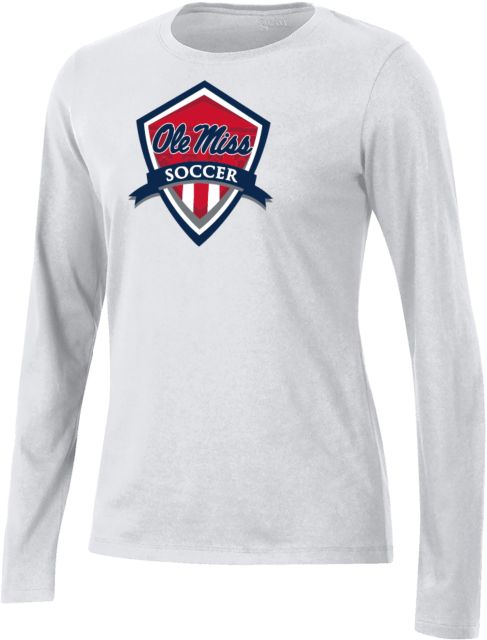 Ole Miss Gear Womens Long Sleeve Tee Ole Miss - Rebels Soccer Shield - ONLINE ONLY