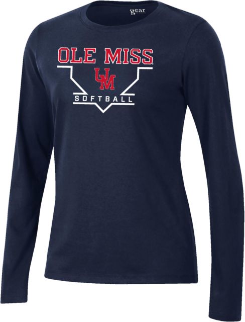 Ole Miss Gear Womens Long Sleeve Tee Ole Miss - Softball Homeplate - ONLINE ONLY