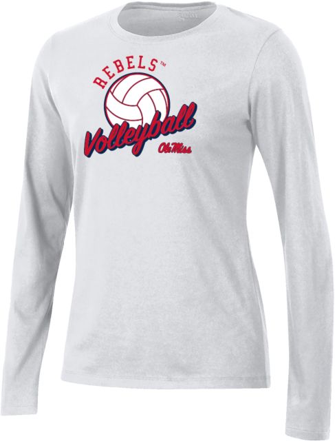 Ole Miss Gear Womens Long Sleeve Tee Ole Miss - Rebels Volleyball Script - ONLINE ONLY