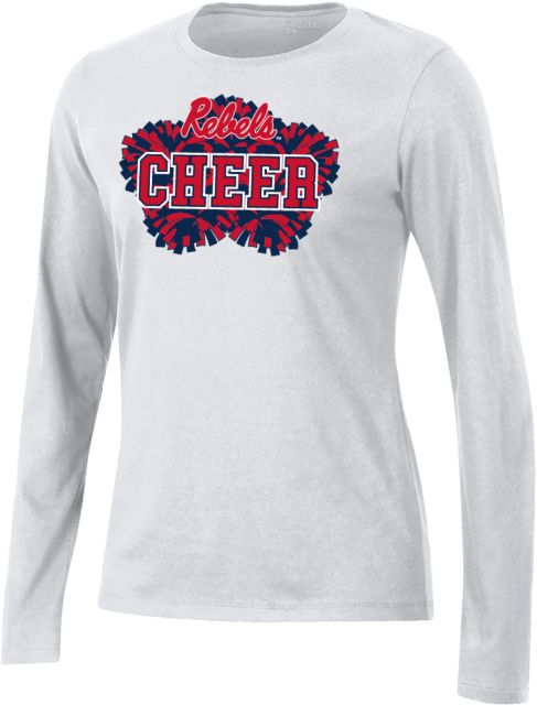 Ole Miss Gear Womens Long Sleeve Tee Ole Miss - Rebels Cheer Poms - ONLINE ONLY