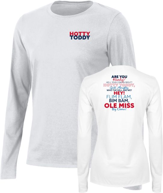 Ole Miss Gear Womens Long Sleeve Tee Ole Miss - Hotty Toddy Cheer - ONLINE ONLY