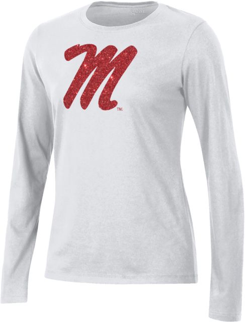 Ole Miss Gear Womens Long Sleeve Tee Ole Miss M Glitter - ONLINE ONLY