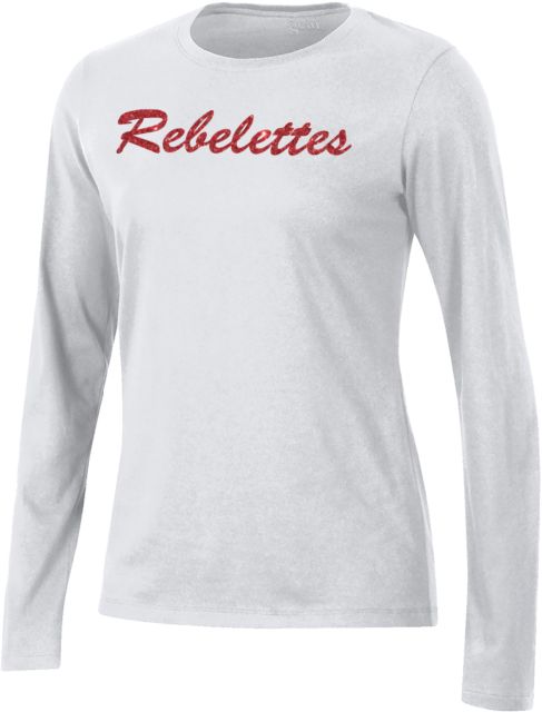 Ole Miss Gear Womens Long Sleeve Tee Ole Miss Rebelettes Glitter - ONLINE ONLY