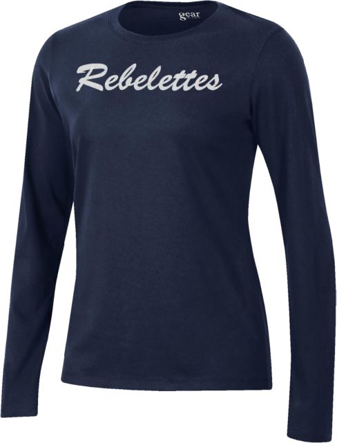 Ole Miss Gear Womens Long Sleeve Tee Ole Miss Rebelettes Glitter - ONLINE ONLY
