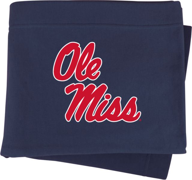 Ole Miss Sweatshirt Blanket Ole Miss Script - Primary Stacked - ONLINE ONLY