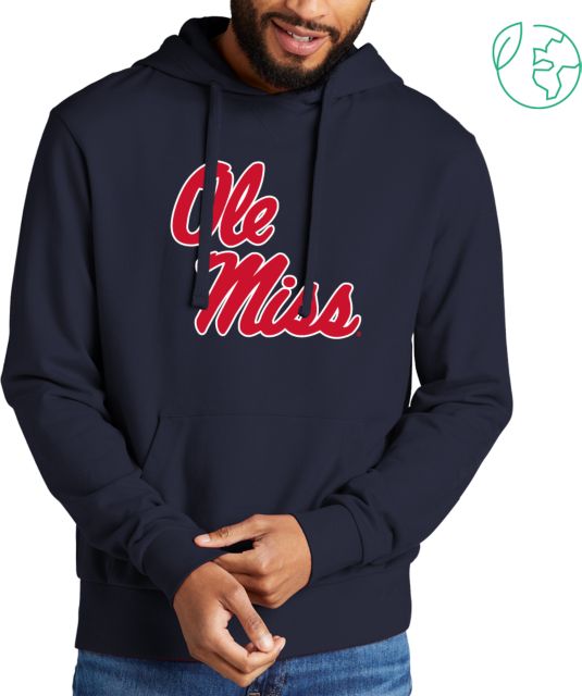 Ole Miss Allmade Organic French Terry Pullover Hoodie Ole Miss Script - Primary Stacked - ONLINE ONLY