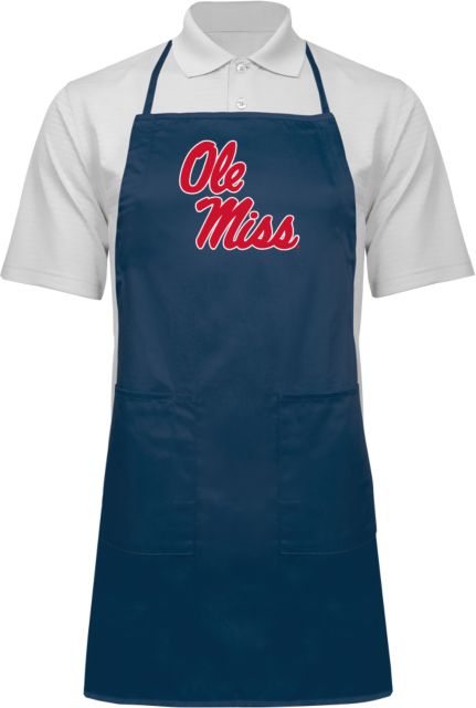 Ole Miss Full Length Apron Ole Miss Script - Primary Stacked - ONLINE ONLY