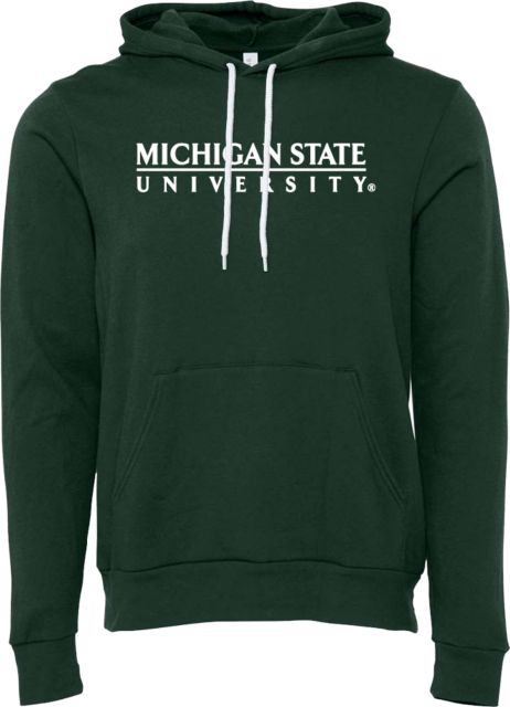 Michigan State Bella + Canvas Fleece Hood Michigan State University Institutional Mark - ONLINE ONLY