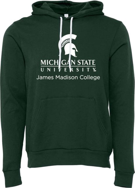 Michigan State Bella + Canvas Fleece Hood MSU James Madison College - ONLINE ONLY