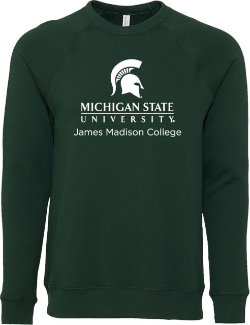 Michigan State Bella + Canvas Fleece Crew MSU James Madison College - ONLINE ONLY