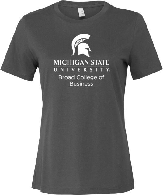 Michigan State Bella + Canvas Womens Relaxed Cotton T Shirt MSU Broad College of Business - ONLINE ONLY