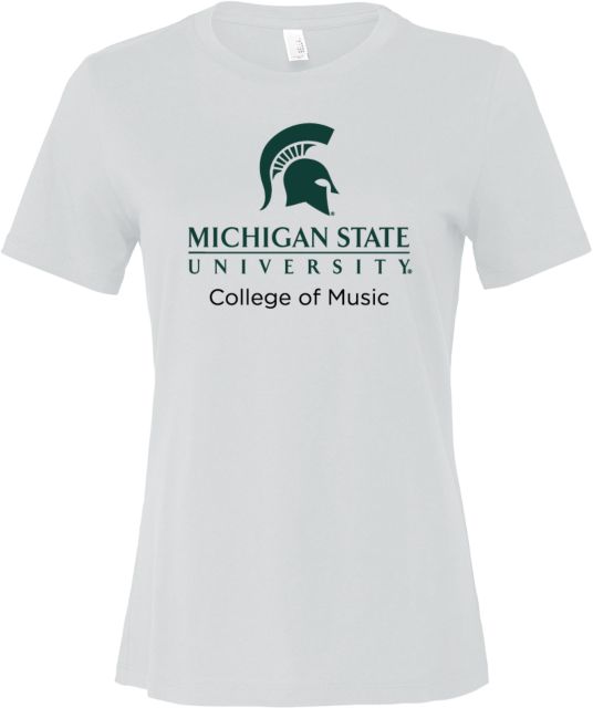 Michigan State Bella + Canvas Womens Relaxed Cotton T Shirt MSU College of Music - ONLINE ONLY