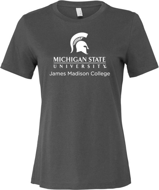 Michigan State Bella + Canvas Womens Relaxed Cotton T Shirt MSU James Madison College - ONLINE ONLY