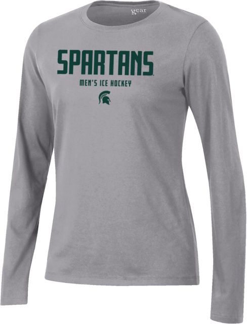 Michigan State Gear Womens Long Sleeve Tee Spartans Mens Ice Hockey - ONLINE ONLY