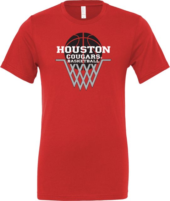 Houston Bella + Canvas Jersey Cotton T Shirt Houston Cougars Basketball Spiked Net - ONLINE ONLY