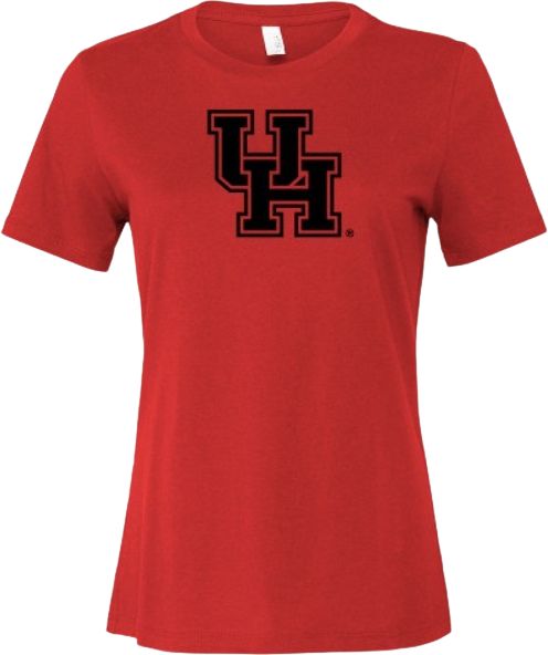 Houston Bella + Canvas Womens Relaxed Cotton T Shirt Interlocking UH - ONLINE ONLY