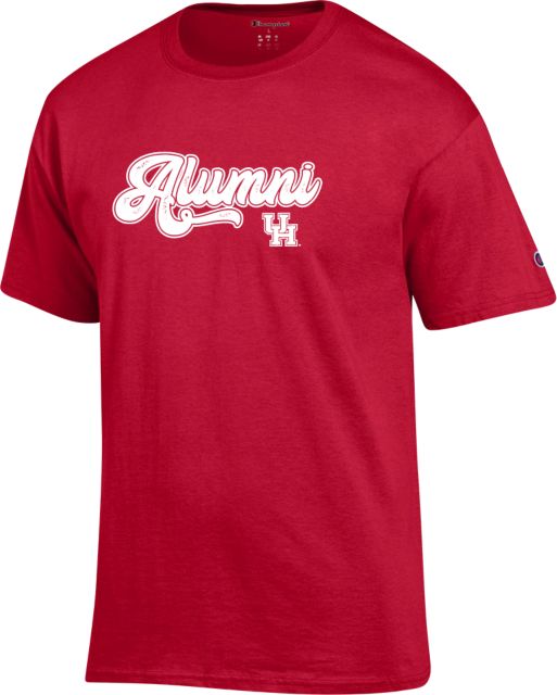 Houston Champion Scarlet T Shirt UH Alumni Vintage Script - ONLINE ONLY