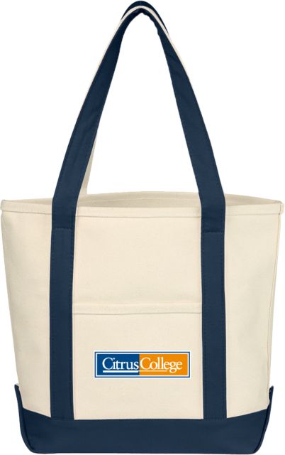 Citrus College Cotton Canvas Natural/Navy Tote Bag Citrus College Logo - ONLINE ONLY
