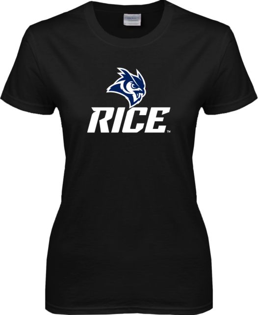 Rice Ladies T-Shirt Rice Owl Head Stacked - ONLINE ONLY