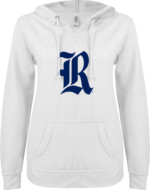 Rice ENZA Ladies V Notch Raw Edge Fleece Hoodie R - ONLINE ONLY