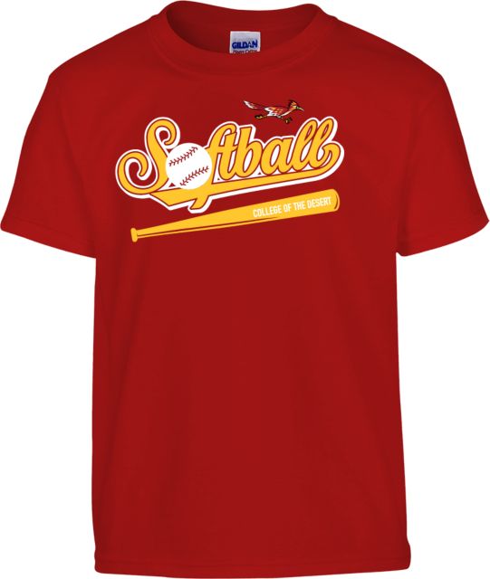 College of the Desert Youth T Shirt College of the Desert Roadrunners Softball Design - ONLINE ONLY