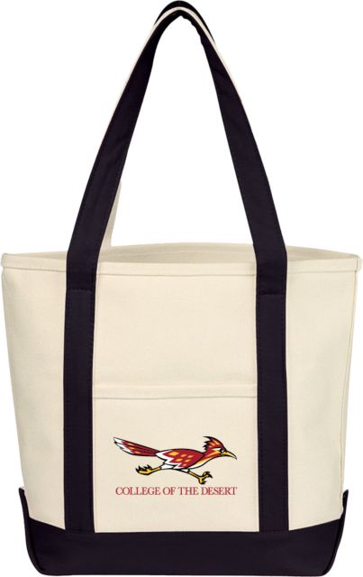 College of the Desert Cotton Canvas Tote Bag College of the Desert with Mascot - ONLINE ONLY