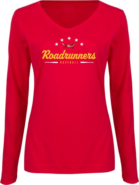 College of the Desert Womens Long Sleeve V Neck Tee College of the Desert Roadrunners Baseball Design - ONLINE ONLY