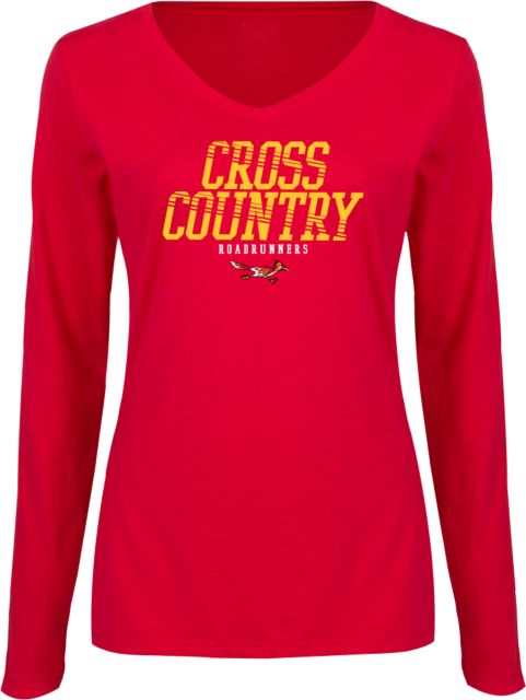 College of the Desert Womens Long Sleeve V Neck Tee College of the Desert Roadrunners Cross Country Design - ONLINE ONLY