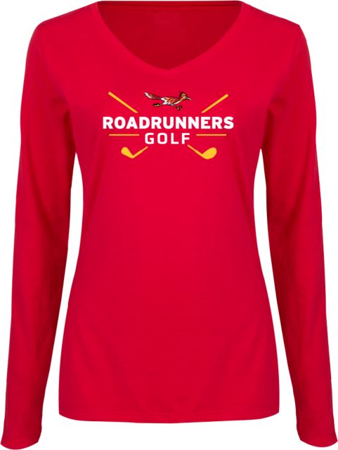 College of the Desert Womens Long Sleeve V Neck Tee College of the Desert Roadrunners Golf Design - ONLINE ONLY