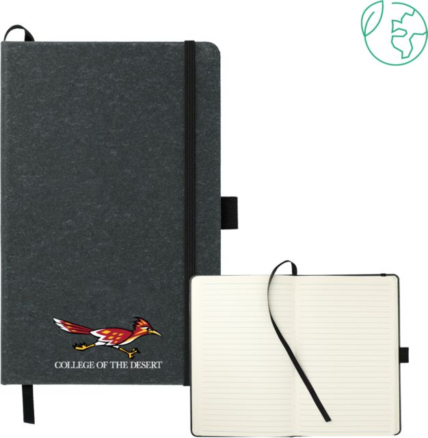 College of the Desert 5.5 x 8.5 FSC Mix Recycled Leather Bound Journal COD with Roadrunner - ONLINE ONLY