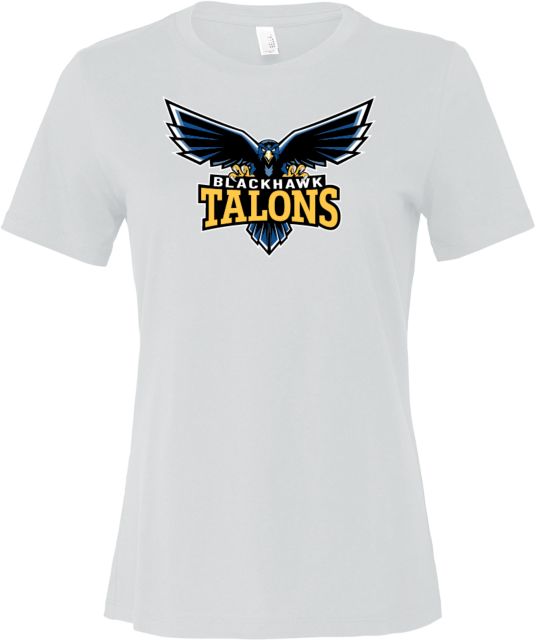 Blackhawk Bella + Canvas Womens Relaxed Cotton T Shirt Hawk Mascot - ONLINE ONLY