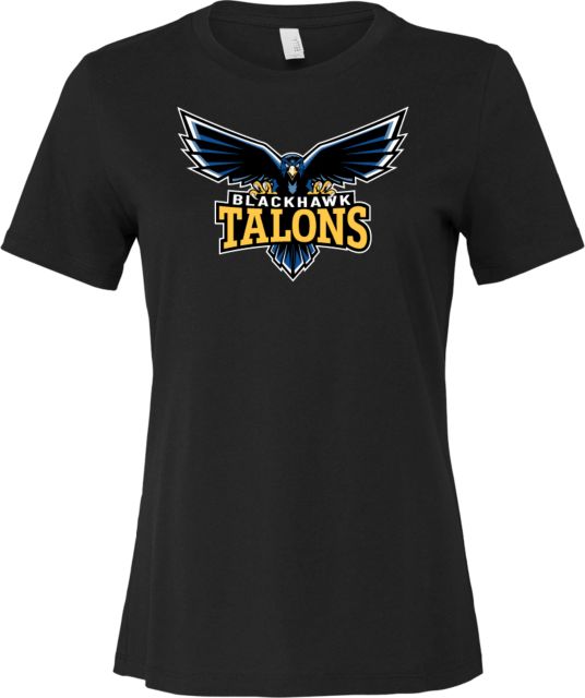 Blackhawk Bella + Canvas Womens Relaxed Cotton T Shirt Hawk Mascot - ONLINE ONLY