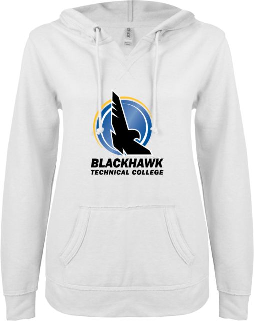 Blackhawk Technical ENZA Womens V Notch Raw Edge Fleece Hoodie BTC Logo - ONLINE ONLY